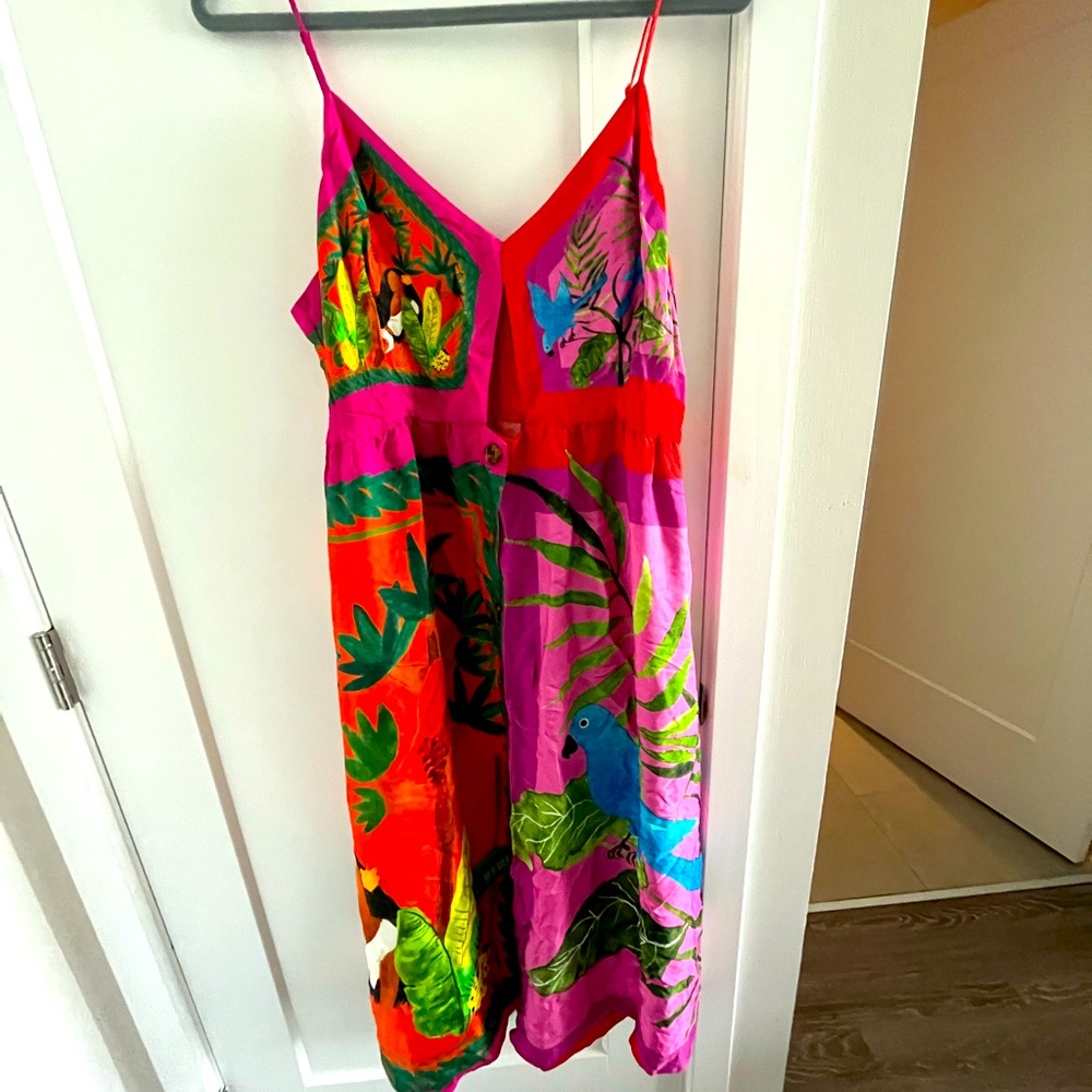 Keyhole button-up Farm-Rio NWT midi dress